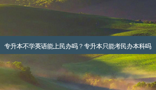 专升本不学英语能上民办吗?专升本只能考民办本科吗-第1张图片-天智网 专升本不学英语能上民办吗?专升本只能考民办本科吗-第1张图片-天智网