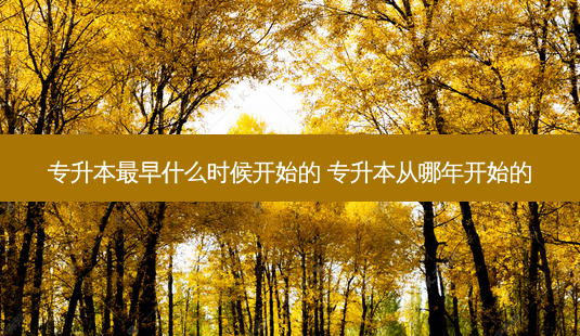 专升本 *** 早什么时候开始的 专升本从哪年开始的-第1张图片-天智网 专升本 *** 早什么时候开始的 专升本从哪年开始的-第1张图片-天智网