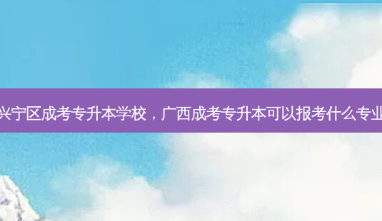 兴宁区成考专升本学校，广西成考专升本可以报考什么专业-第1张图片-汇成专升本网