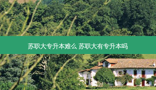 苏职大专升本难么 苏职大有专升本吗-第1张图片-天智网 苏职大专升本难么 苏职大有专升本吗-第1张图片-天智网