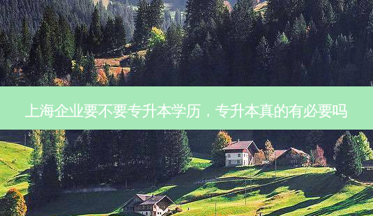 上海企业要不要专升本学历,专升本真的有必要吗-第1张图片-天智网 上海企业要不要专升本学历,专升本真的有必要吗-第1张图片-天智网
