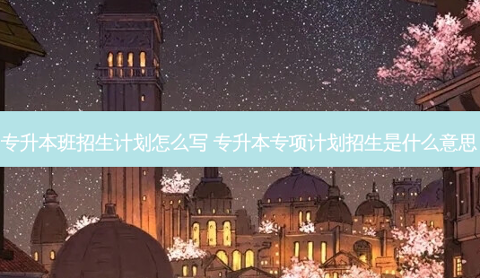 专升本班招生计划怎么写 专升本专项计划招生是什么意思-第1张图片-天智网 专升本班招生计划怎么写 专升本专项计划招生是什么意思-第1张图片-天智网