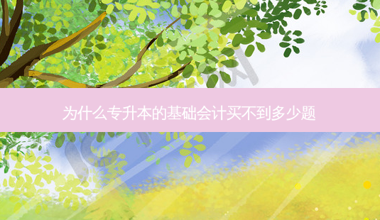 为什么专升本的基础会计买不到多少题-第1张图片-天智网 为什么专升本的基础会计买不到多少题-第1张图片-天智网