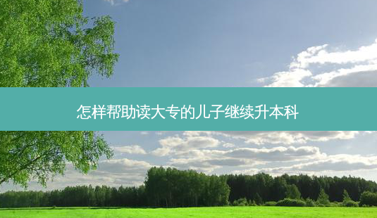 怎样帮助读大专的儿子继续升本科-第1张图片-天智网 怎样帮助读大专的儿子继续升本科-第1张图片-天智网
