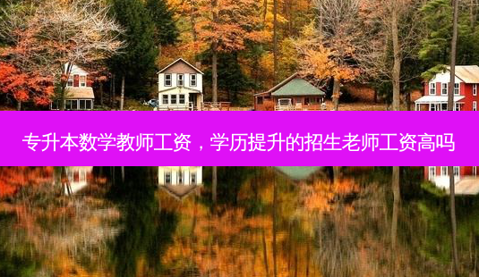 专升本数学教师工资,学历提升的招生老师工资高吗-第1张图片-天智网 专升本数学教师工资,学历提升的招生老师工资高吗-第1张图片-天智网