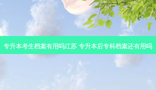 专升本考生档案有用吗江苏 专升本后专科档案还有用吗-第1张图片-汇成专升本网