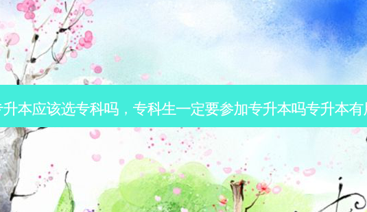 要专升本应该选专科吗,专科生一定要参加专升本吗专升本有用吗-第1张图片-天智网 要专升本应该选专科吗,专科生一定要参加专升本吗专升本有用吗-第1张图片-天智网