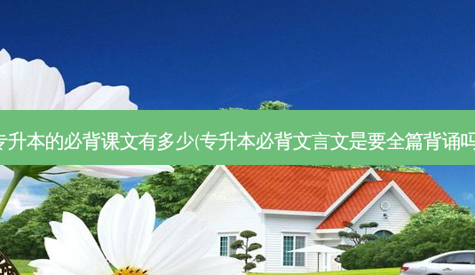 专升本的必背课文有多少(专升本必背文言文是要全篇背诵吗)-第1张图片-天智网 专升本的必背课文有多少(专升本必背文言文是要全篇背诵吗)-第1张图片-天智网