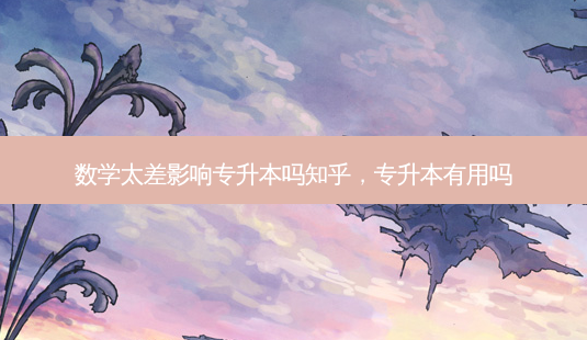 数学太差影响专升本吗知乎,专升本有用吗-第1张图片-天智网 数学太差影响专升本吗知乎,专升本有用吗-第1张图片-天智网
