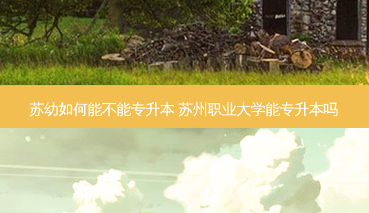 苏幼如何能不能专升本 苏州职业大学能专升本吗-第1张图片-天智网 苏幼如何能不能专升本 苏州职业大学能专升本吗-第1张图片-天智网