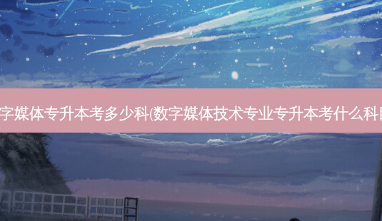 数字媒体专升本考多少科(数字媒体技术专业专升本考什么科目)-第1张图片-天智网 数字媒体专升本考多少科(数字媒体技术专业专升本考什么科目)-第1张图片-天智网