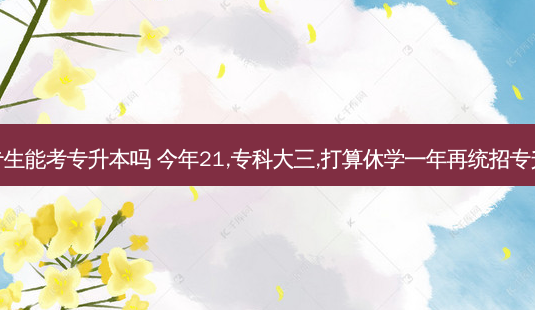 休学的大专生能考专升本吗 今年21,专科大三,打算休学一年再统招专升本可以吗-第1张图片-天智网 休学的大专生能考专升本吗 今年21,专科大三,打算休学一年再统招专升本可以吗-第1张图片-天智网