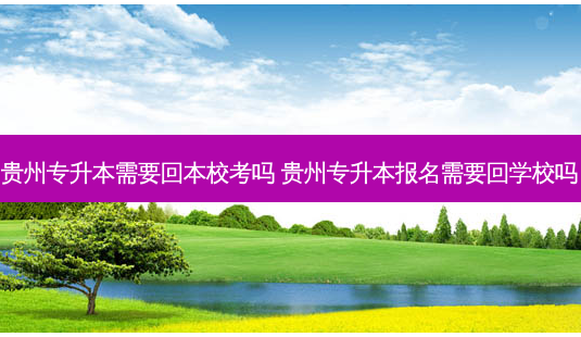 贵州专升本需要回本校考吗 贵州专升本报名需要回学校吗-第1张图片-汇成专升本网