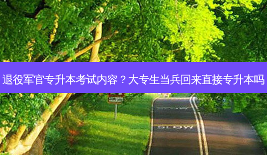 退役军官专升本考试内容?大专生当兵回来直接专升本吗-第1张图片-天智网 退役军官专升本考试内容?大专生当兵回来直接专升本吗-第1张图片-天智网