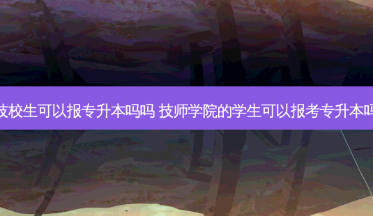 技校生可以报专升本吗吗  *** 学院的学生可以报考专升本吗-第1张图片-汇成专升本网