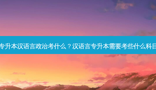 专升本汉语言政治考什么?汉语言专升本需要考些什么科目-第1张图片-天智网 专升本汉语言政治考什么?汉语言专升本需要考些什么科目-第1张图片-天智网