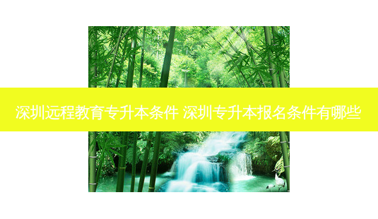 深圳远程教育专升本条件 深圳专升本报名条件有哪些-第1张图片-天智网 深圳远程教育专升本条件 深圳专升本报名条件有哪些-第1张图片-天智网