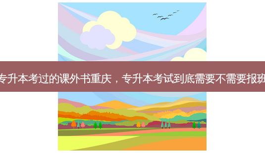 专升本考过的课外书重庆,专升本考试到底需要不需要报班-第1张图片-天智网 专升本考过的课外书重庆,专升本考试到底需要不需要报班-第1张图片-天智网