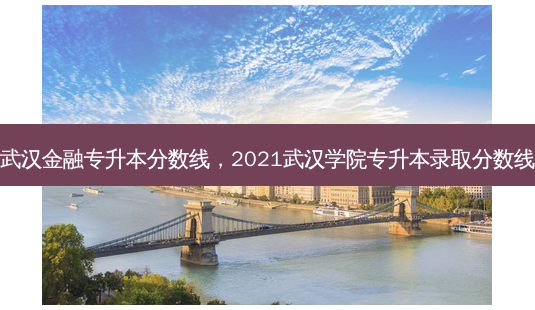 武汉金融专升本分数线，2021武汉学院专升本录取分数线-第1张图片-汇成专升本网