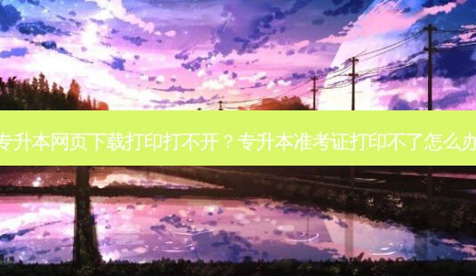 专升本网页下载打印打不开?专升本准考证打印不了怎么办-第1张图片-天智网 专升本网页下载打印打不开?专升本准考证打印不了怎么办-第1张图片-天智网