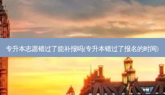 专升本志愿错过了能补报吗(专升本错过了报名的时间)-第1张图片-天智网 专升本志愿错过了能补报吗(专升本错过了报名的时间)-第1张图片-天智网