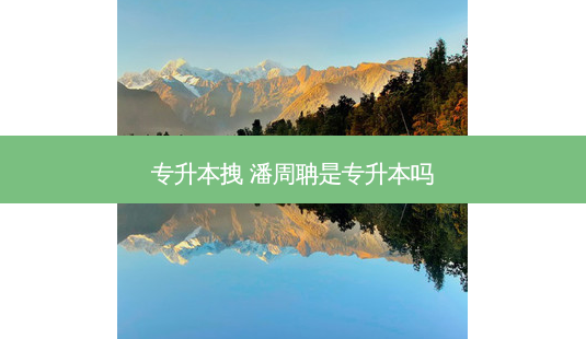 专升本拽 潘周聃是专升本吗-第1张图片-天智网 专升本拽 潘周聃是专升本吗-第1张图片-天智网