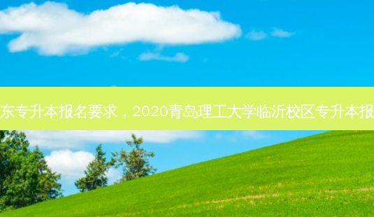 临沂河东专升本报名要求，2020青岛理工大学临沂校区专升本报名条件-第1张图片-汇成专升本网