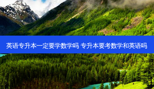 英语专升本一定要学数学吗 专升本要考数学和英语吗-第1张图片-天智网 英语专升本一定要学数学吗 专升本要考数学和英语吗-第1张图片-天智网