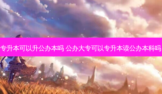 专升本可以升公办本吗 公办大专可以专升本读公办本科吗-第1张图片-天智网 专升本可以升公办本吗 公办大专可以专升本读公办本科吗-第1张图片-天智网