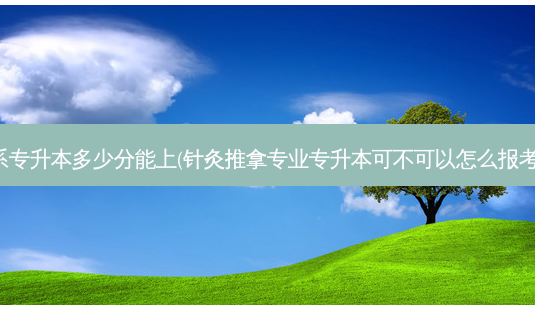 针灸系专升本多少分能上(针灸推拿专业专升本可不可以怎么报考谢谢)-第1张图片-汇成专升本网