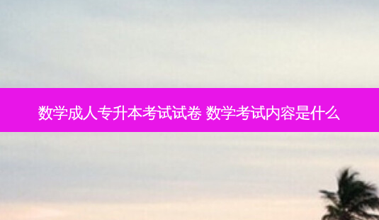 数学成人专升本考试试卷 数学考试内容是什么-第1张图片-天智网 数学成人专升本考试试卷 数学考试内容是什么-第1张图片-天智网