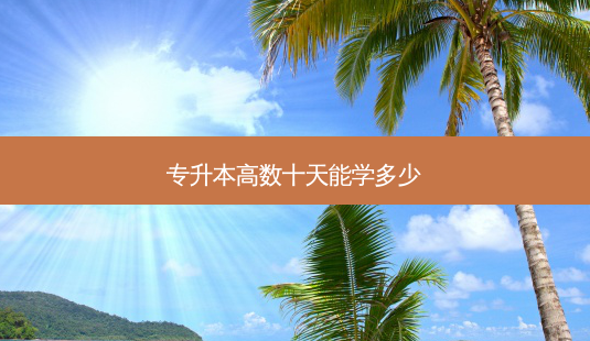 专升本高数十天能学多少-第1张图片-天智网 专升本高数十天能学多少-第1张图片-天智网