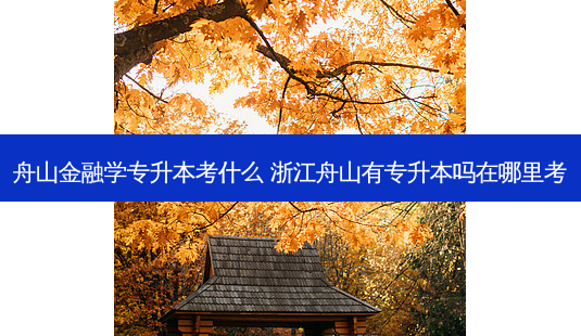 舟山金融学专升本考什么 浙江舟山有专升本吗在哪里考-第1张图片-天智网 舟山金融学专升本考什么 浙江舟山有专升本吗在哪里考-第1张图片-天智网