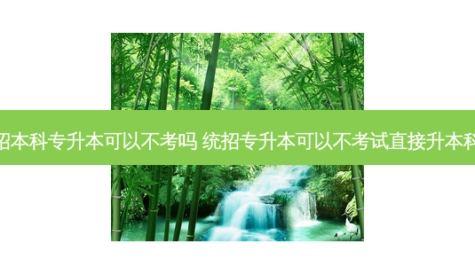 统招本科专升本可以不考吗 统招专升本可以不考试直接升本科吗-第1张图片-天智网 统招本科专升本可以不考吗 统招专升本可以不考试直接升本科吗-第1张图片-天智网