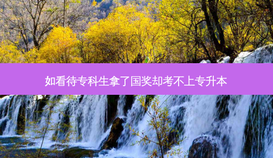 如看待专科生拿了国奖却考不上专升本-第1张图片-天智网 如看待专科生拿了国奖却考不上专升本-第1张图片-天智网