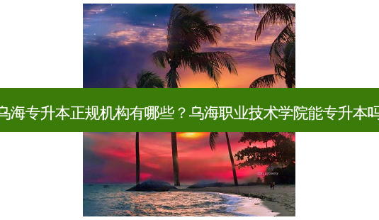 乌海专升本正规机构有哪些?乌海职业技术学院能专升本吗-第1张图片-天智网 乌海专升本正规机构有哪些?乌海职业技术学院能专升本吗-第1张图片-天智网