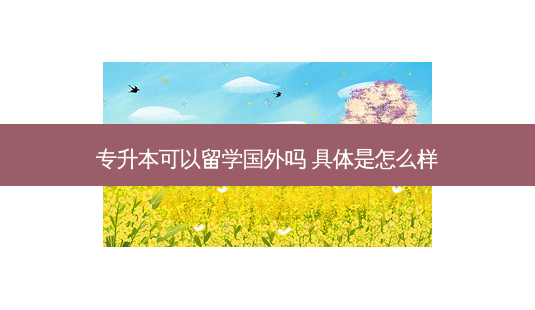 专升本可以留学国外吗 具体是怎么样-第1张图片-天智网 专升本可以留学国外吗 具体是怎么样-第1张图片-天智网
