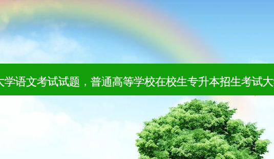 专升本大学语文考试试题，普通高等学校在校生专升本招生考试大学语文2-第1张图片-汇成专升本网