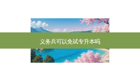义务兵可以免试专升本吗-第1张图片-天智网 义务兵可以免试专升本吗-第1张图片-天智网
