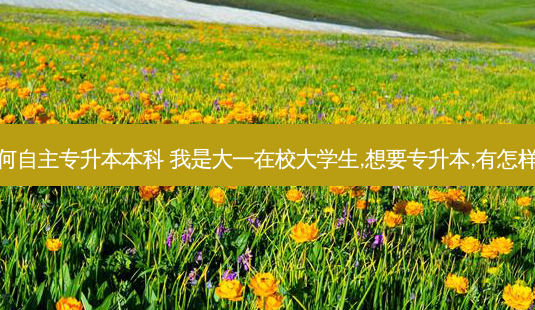 大学生如何自主专升本本科 我是大一在校大学生,想要专升本,有怎样的途径呢-第1张图片-天智网 大学生如何自主专升本本科 我是大一在校大学生,想要专升本,有怎样的途径呢-第1张图片-天智网