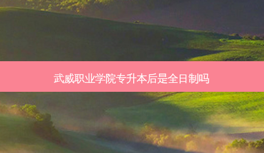 武威职业学院专升本后是全日制吗-第1张图片-天智网 武威职业学院专升本后是全日制吗-第1张图片-天智网