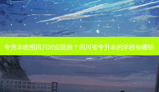 专升本统招四川对应院校？四川省专升本的学校有哪些-第1张图片-汇成专升本网