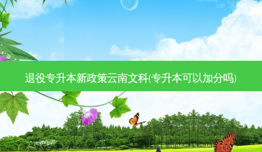 退役专升本新政策云南文科(专升本可以加分吗)-第1张图片-天智网 退役专升本新政策云南文科(专升本可以加分吗)-第1张图片-天智网