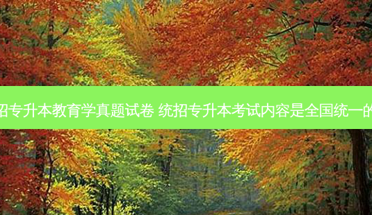 统招专升本教育学真题试卷 统招专升本考试内容是全国统一的吗-第1张图片-天智网 统招专升本教育学真题试卷 统招专升本考试内容是全国统一的吗-第1张图片-天智网