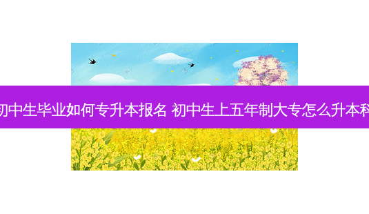 初中生毕业如何专升本报名 初中生上五年制大专怎么升本科-第1张图片-天智网 初中生毕业如何专升本报名 初中生上五年制大专怎么升本科-第1张图片-天智网
