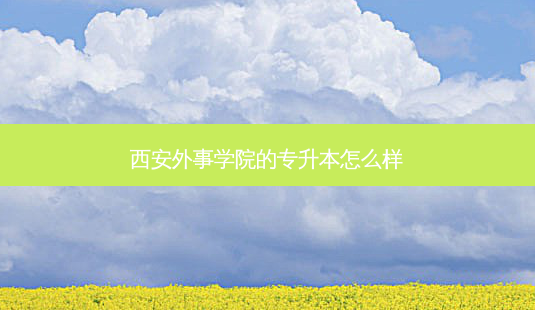 西安外事学院的专升本怎么样-第1张图片-天智网 西安外事学院的专升本怎么样-第1张图片-天智网