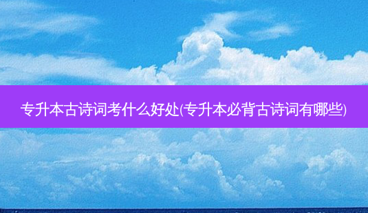 专升本古诗词考什么好处(专升本必背古诗词有哪些)-第1张图片-天智网 专升本古诗词考什么好处(专升本必背古诗词有哪些)-第1张图片-天智网