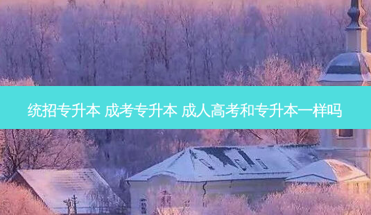 统招专升本 成考专升本 成人高考和专升本一样吗-第1张图片-天智网 统招专升本 成考专升本 成人高考和专升本一样吗-第1张图片-天智网