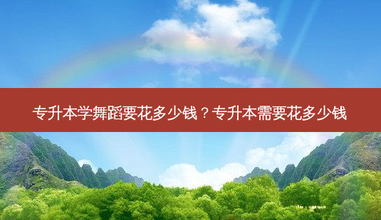 专升本学舞蹈要花多少钱？专升本需要花多少钱-第1张图片-汇成专升本网