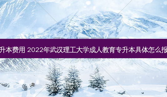 武汉理工学院专升本费用 2022年武汉理工大学成人教育专升本具体怎么报名报名学费多少-第1张图片-汇成专升本网